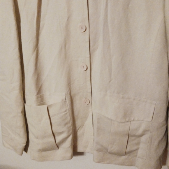 NYGARD Collection Linen Blend Beige Lightweight Blazer Ladies Plus Size 18 - Picture 5 of 5
